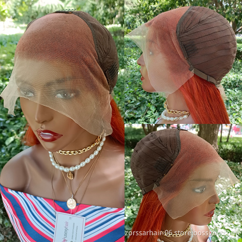 Straight Deep wave Transparent HD Lace Wigs Virgin Brazilian Hair Lace Frontal Wigs Human Hair Ginger Orange Lace Front Wig